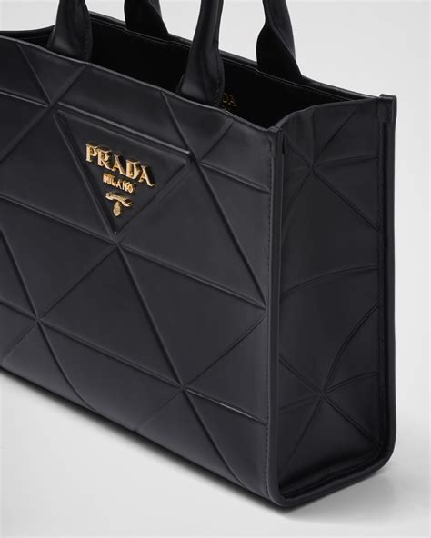 small leather prada symbole bag with topstitching|Small Leather Prada Symbole Bag With Topstitching.